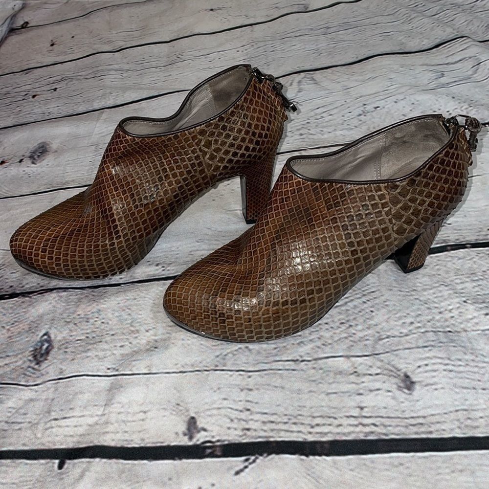 Brown Devi Kroell Snakeskin Booties - Picture 5 of 12